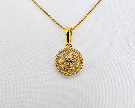 22k solid gold studded pendant only