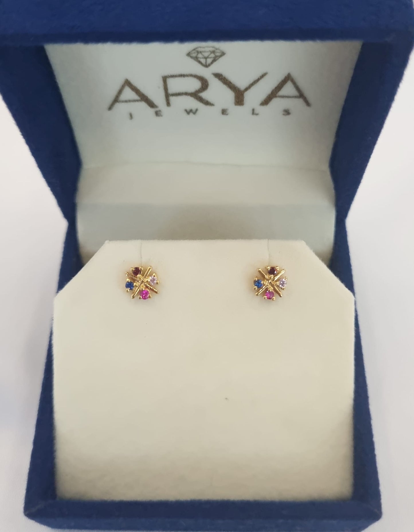 22k solid gold muti colour earrings