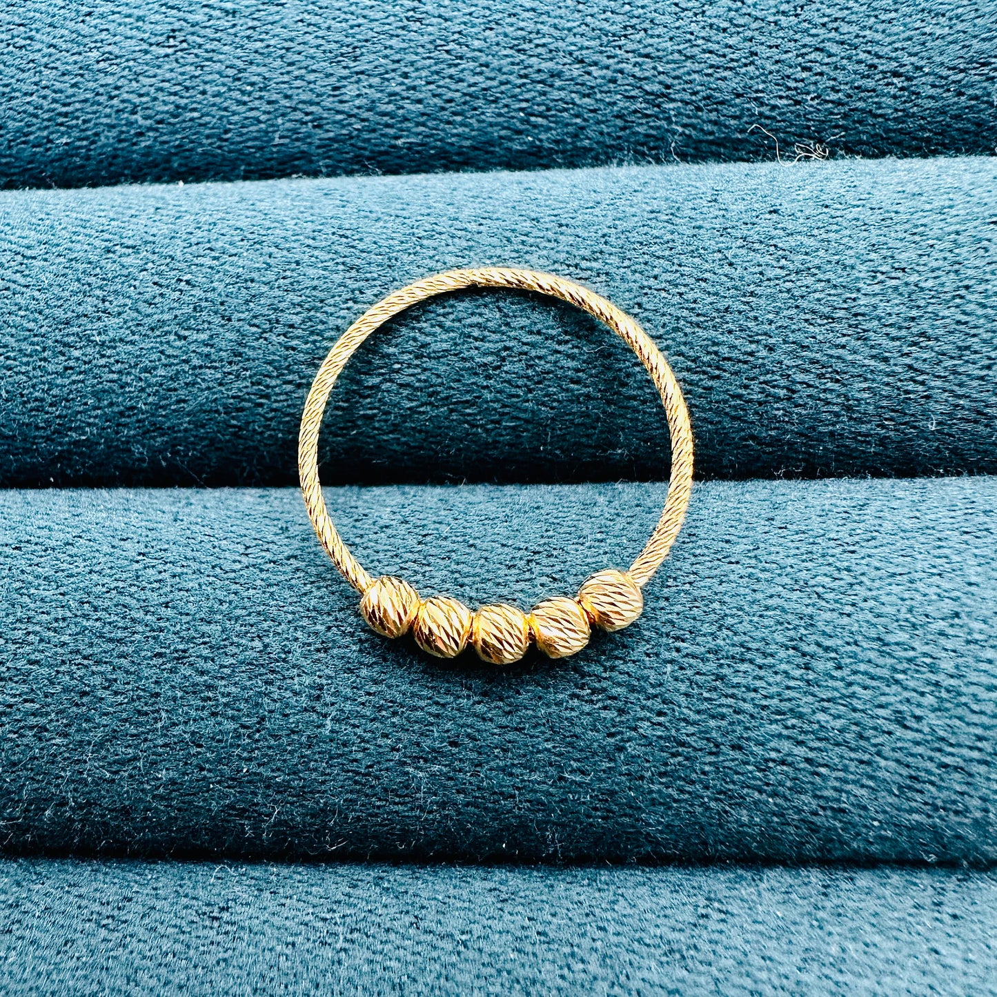 22k solid gold beaded ring