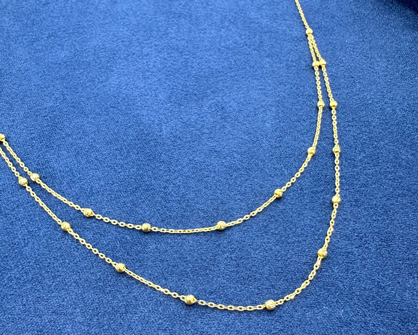 22k Solid gold double layer necklace