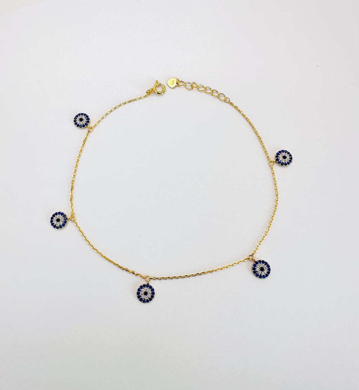 925 silver evil eye anklet