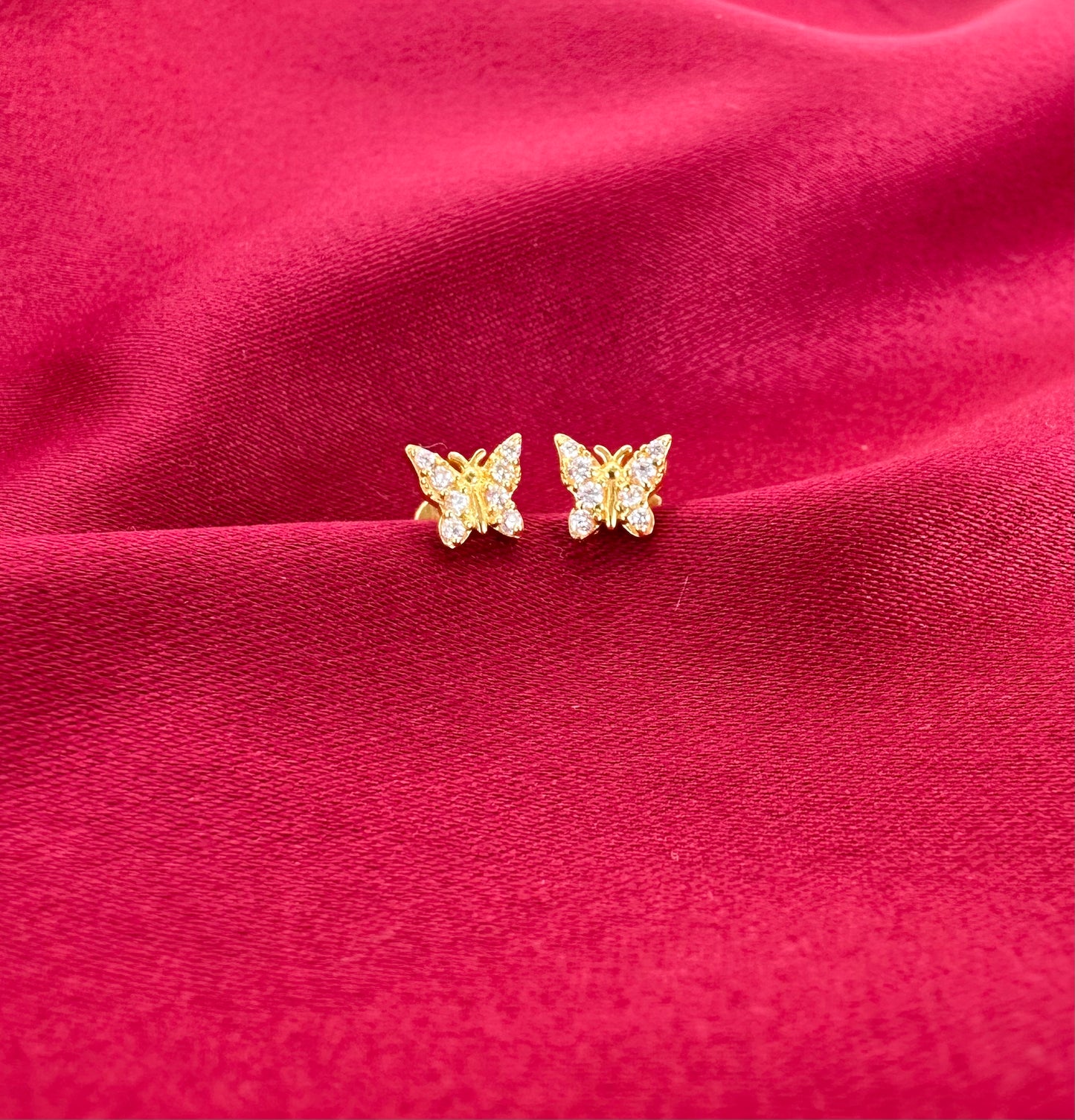 22k solid gold butterfly earrings