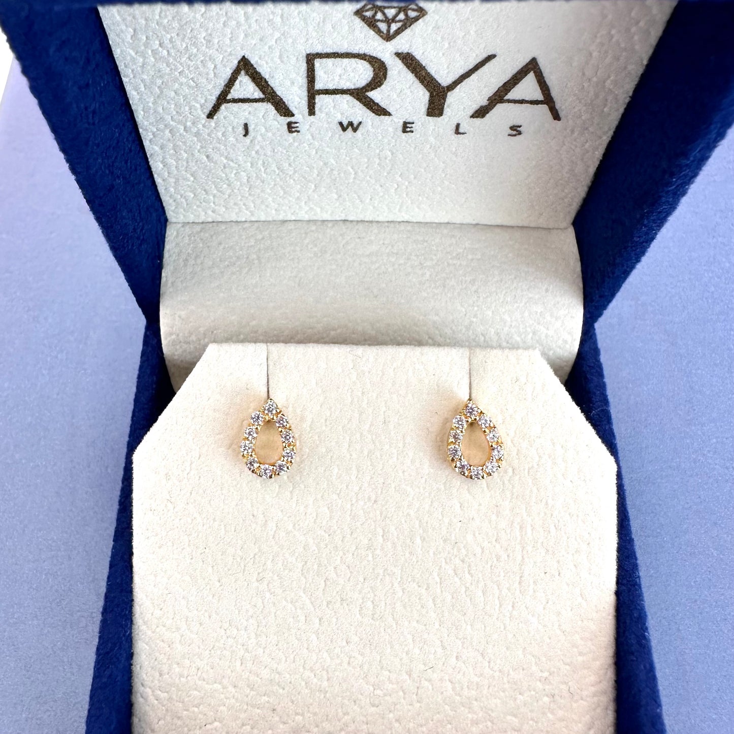22k solid gold tear drop earrings