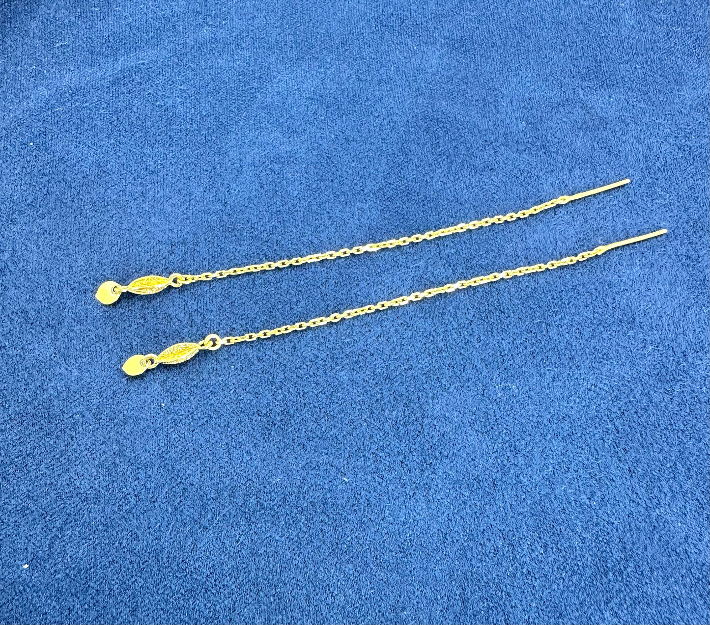 22k solid gold Thread Earrings