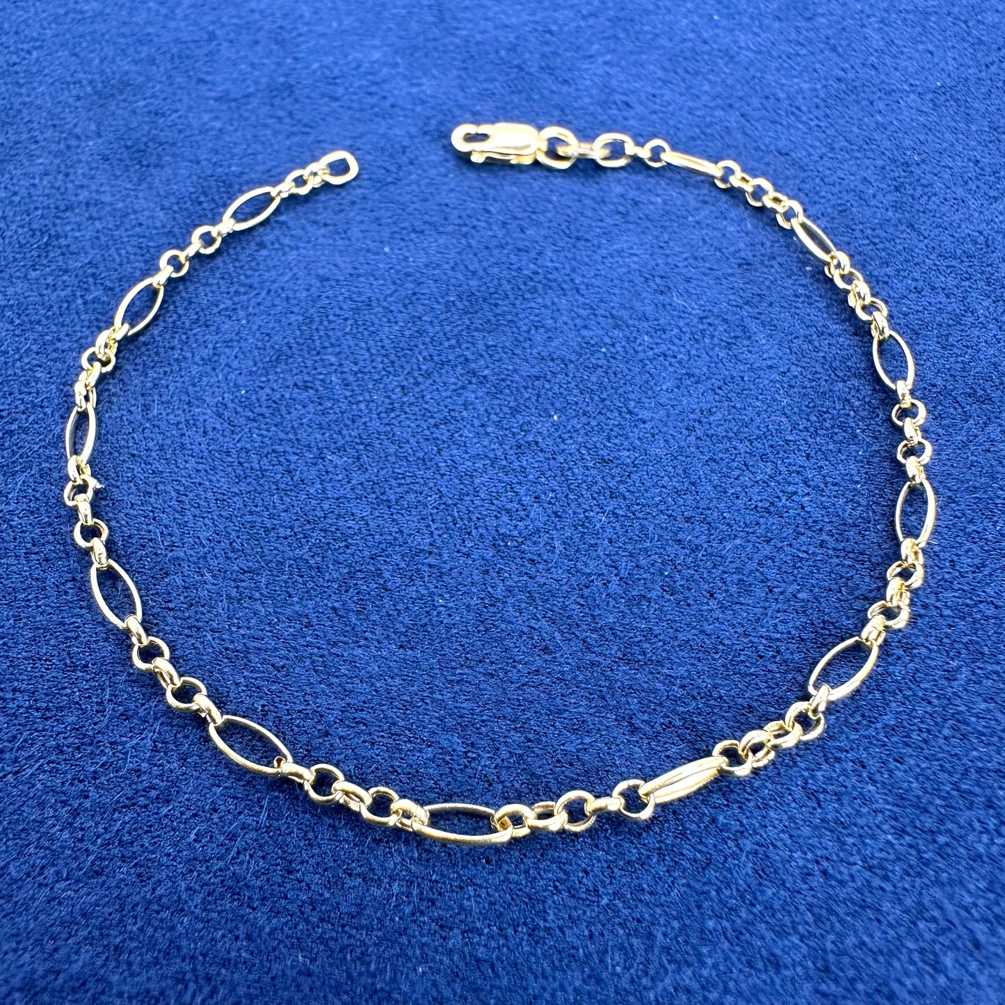 18k solid gold link chain bracelet
