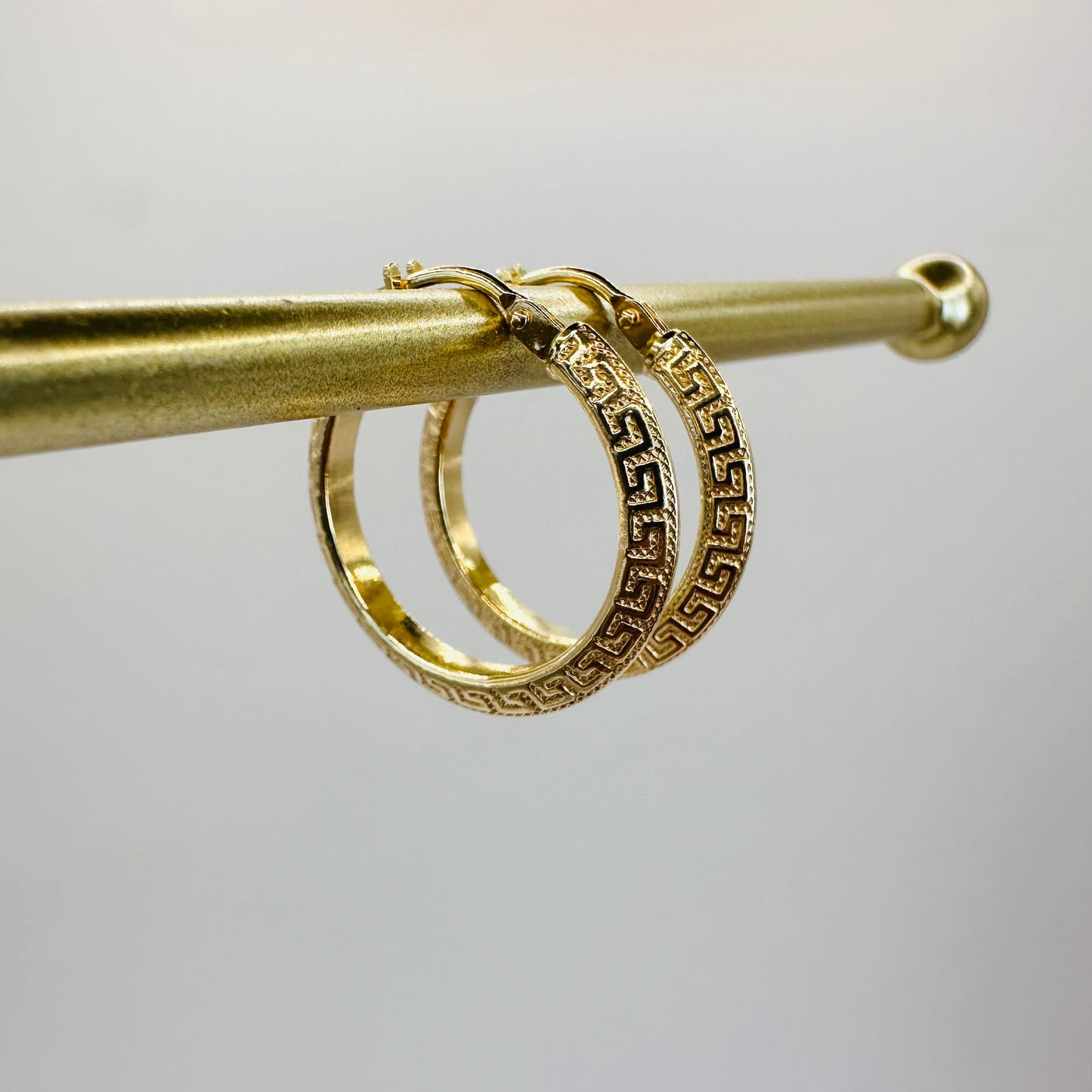 18k Solid Gold Italian style hoops