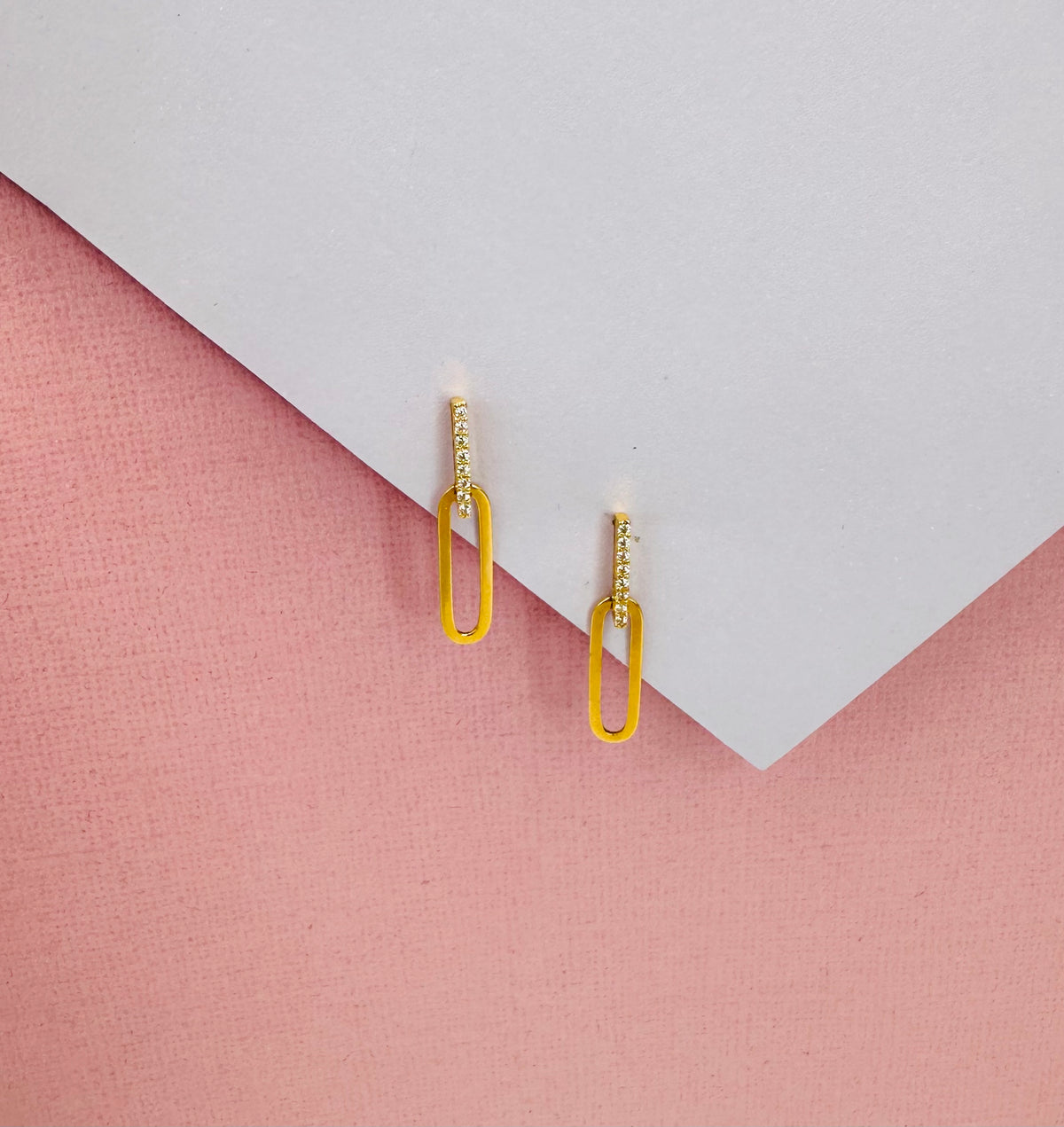 22k solid gold dangle ear studs / earrings