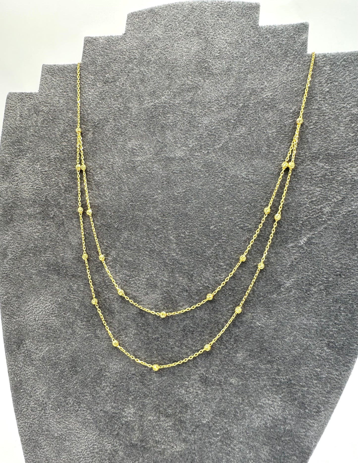 22k Solid gold double layer necklace