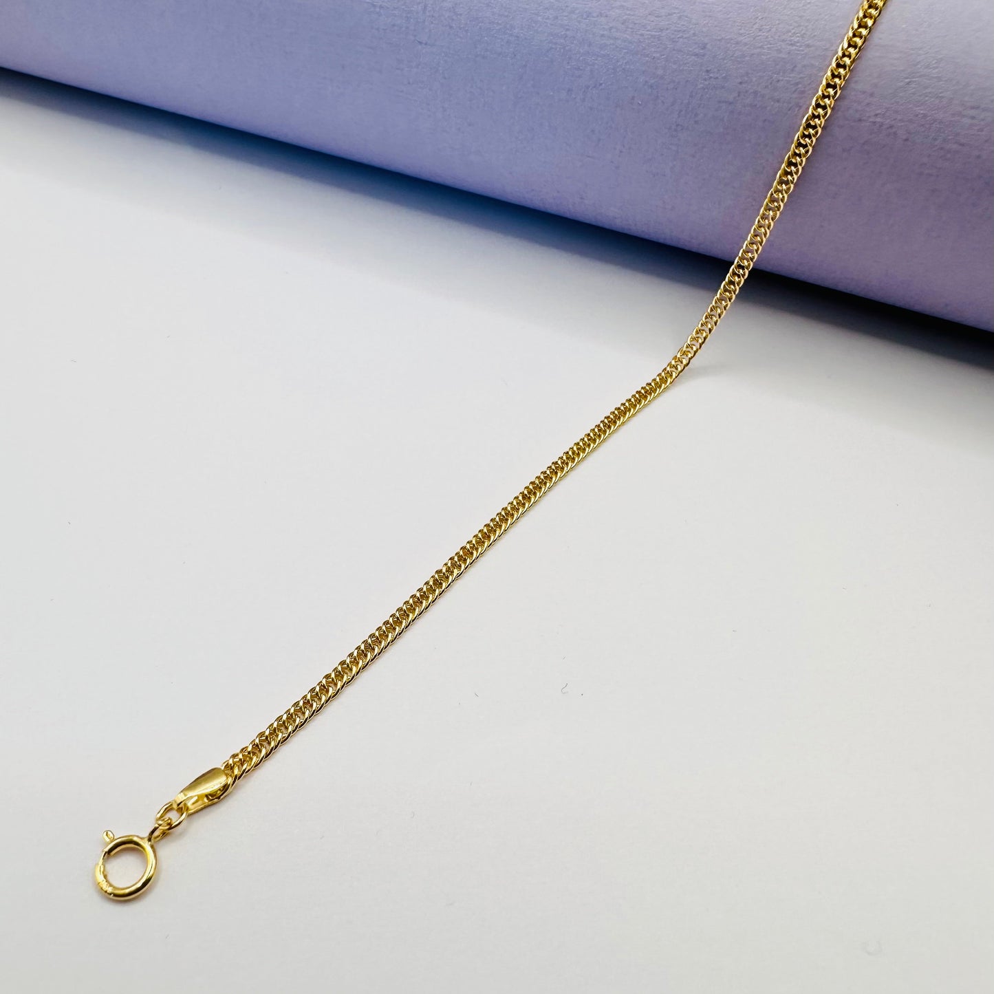 18k solid gold link chain bracelet, unisex bracelet