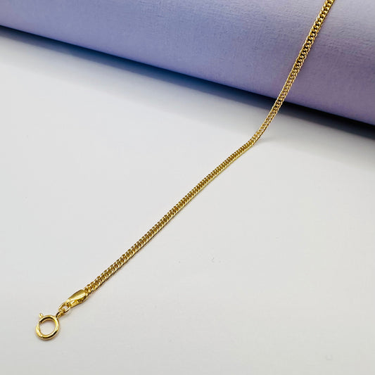 18k solid gold link chain bracelet, unisex bracelet