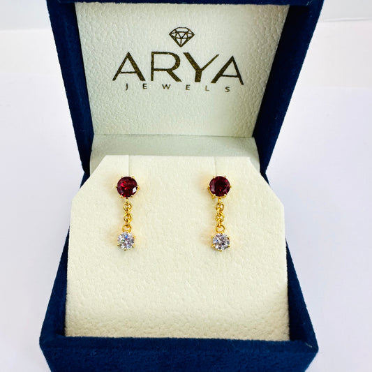 22k solid gold dangle earrings