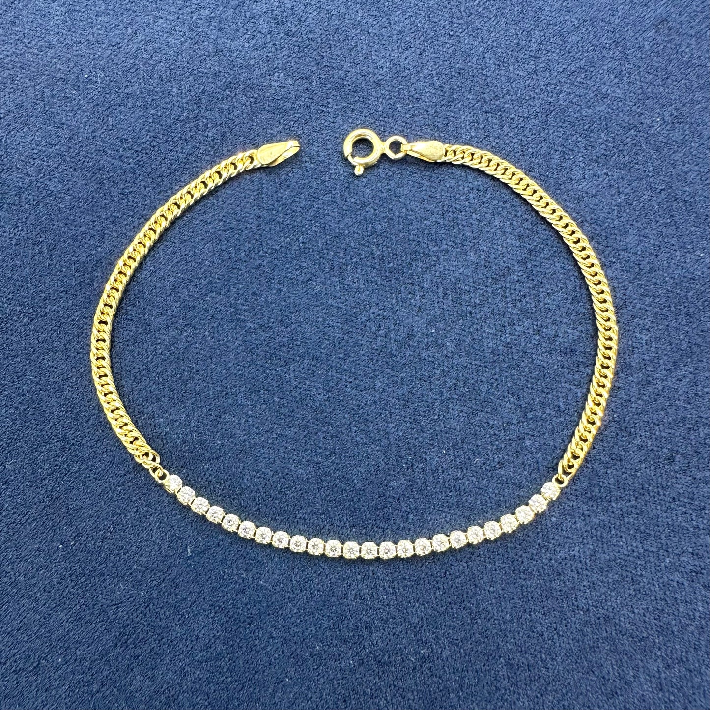 18k solid gold tennis bracelet