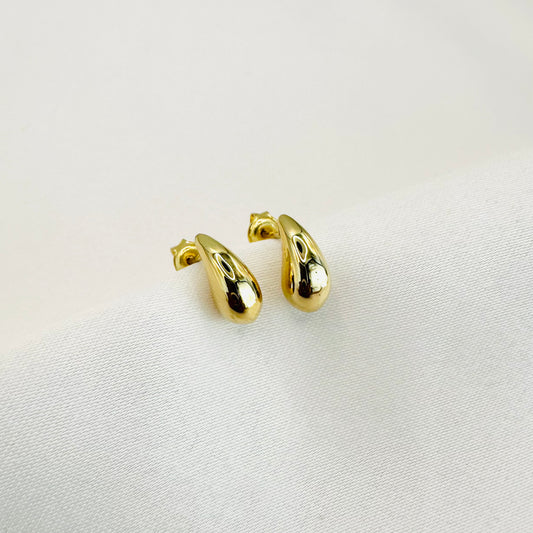 18k solid gold rain drop  ear studs