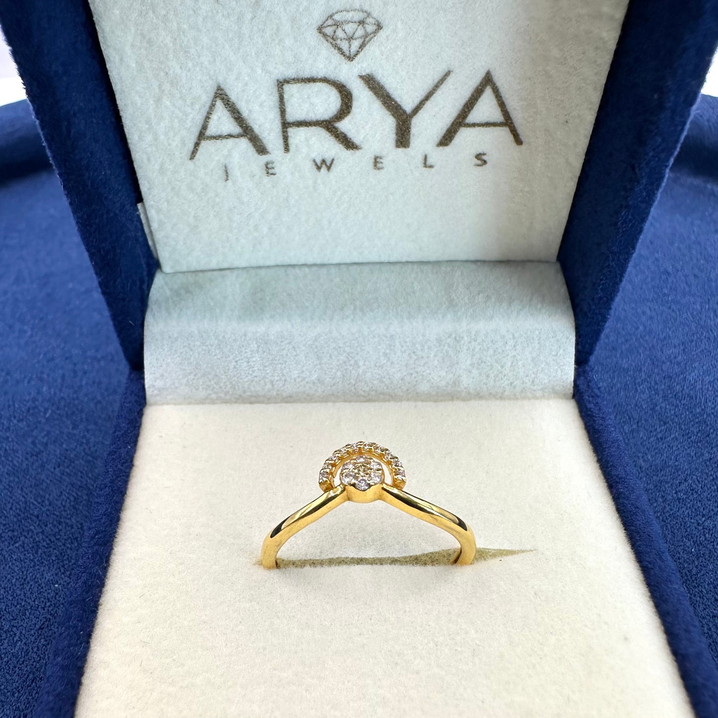 22k solid gold studded ring