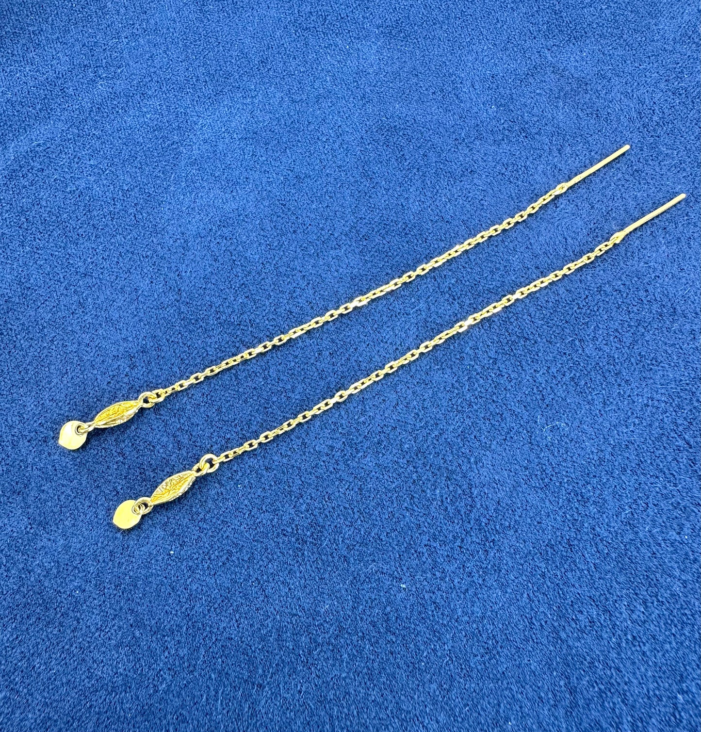 22k solid gold Thread Earrings