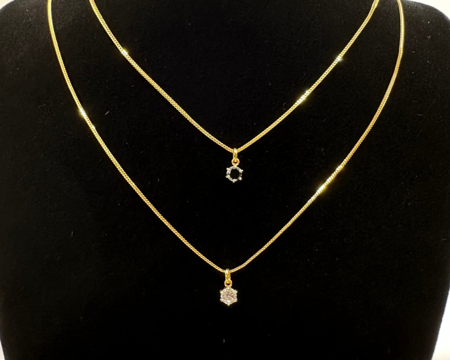 22k solid gold small solitaire pendant only