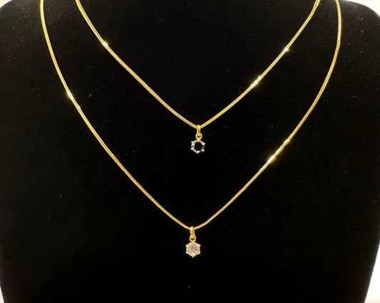 22k solid gold small solitaire pendant only