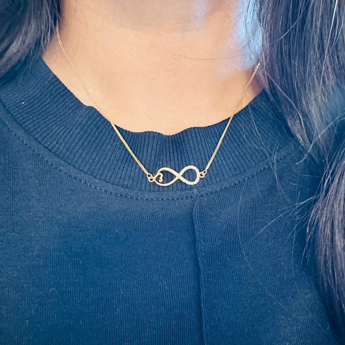 22k solid gold infinity necklace