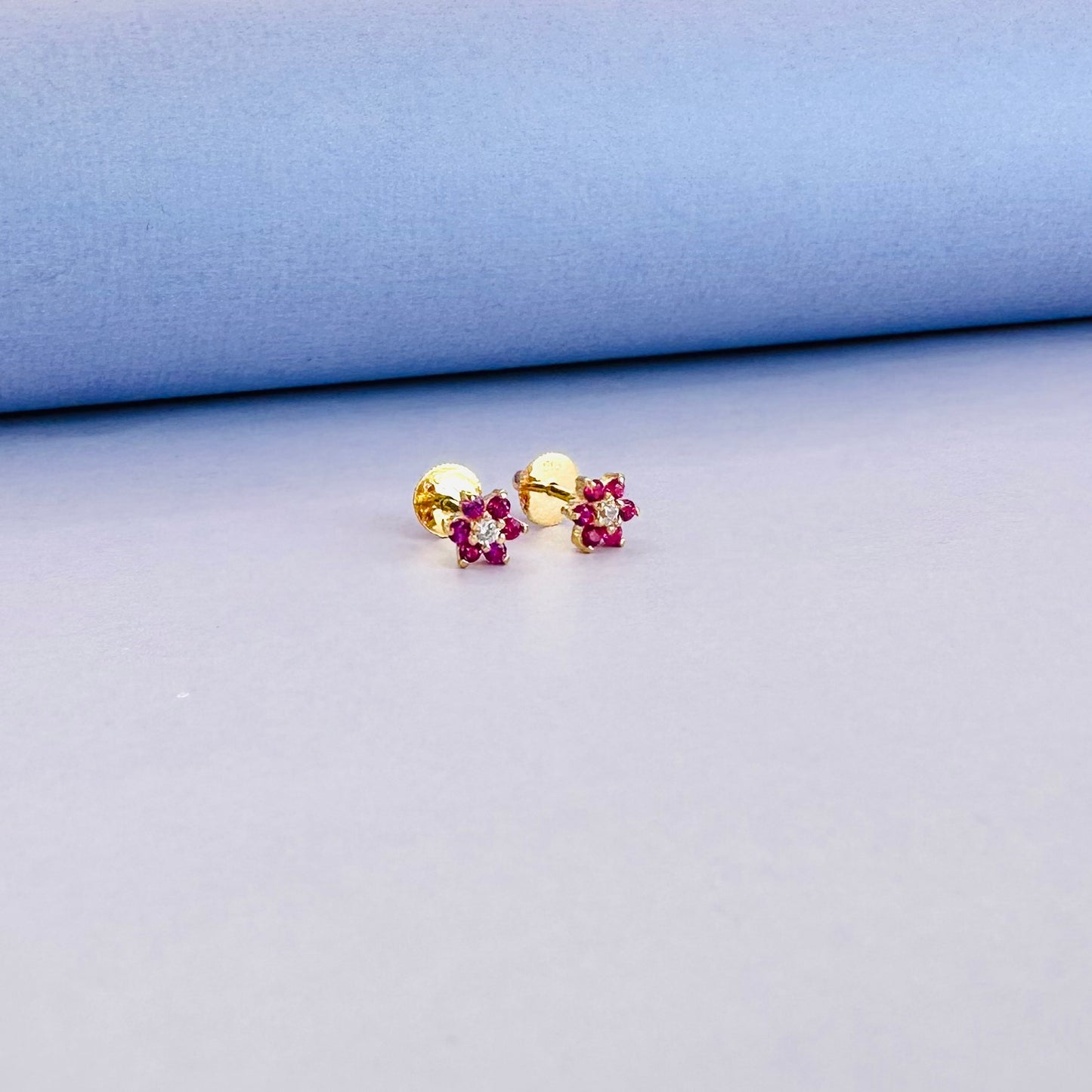 22k solid gold flower earrings