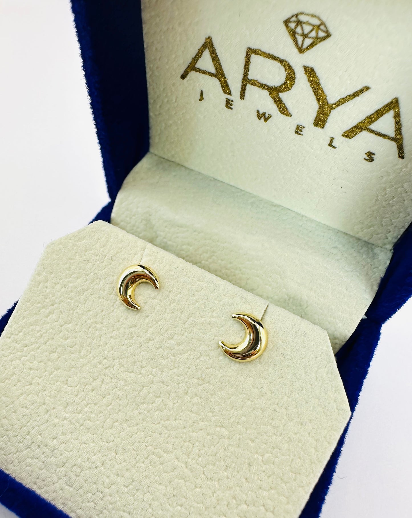 18k Solid Gold Celestial ear studs