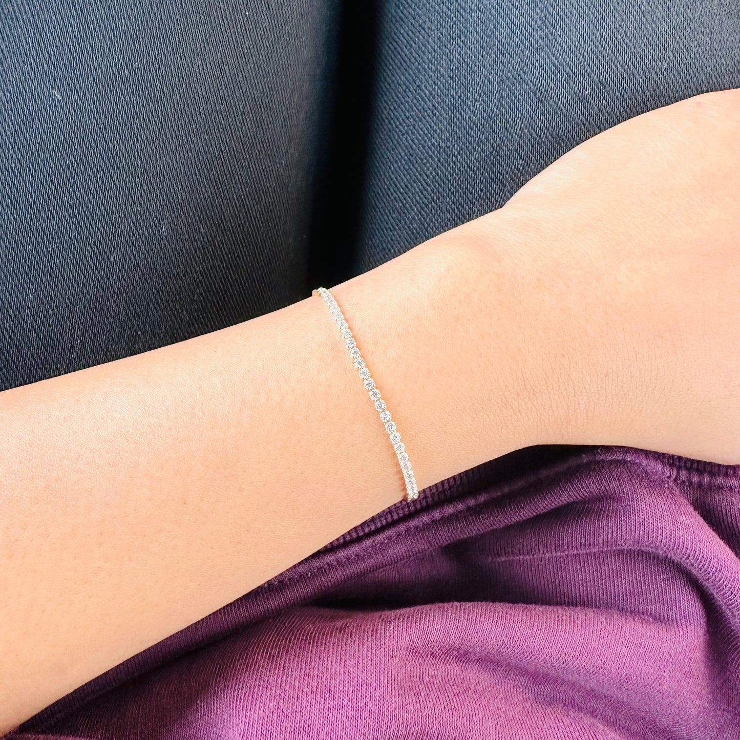 18k solid gold tennis bracelet