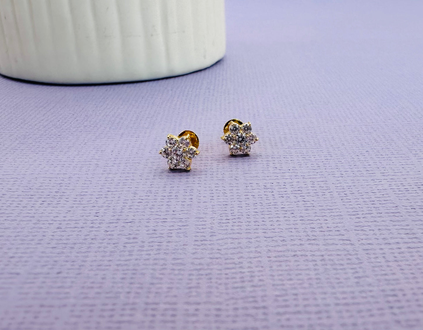 22k solid gold flower earrings