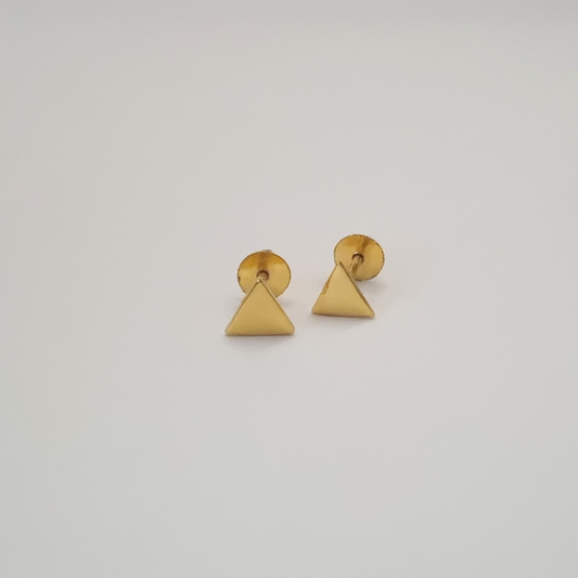 22k Solid Gold Small Triangle Earrings